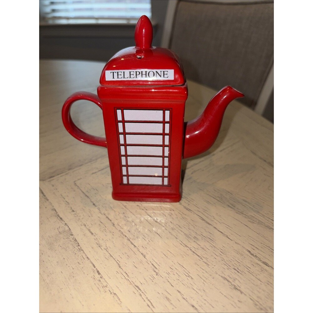 Price Kensington Red Telephone Box Teapot 8.5” Collectible Ceramic Made England